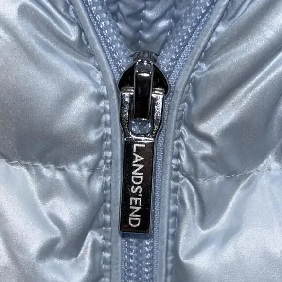Lands' End Women's Silver Puffer Vest - Picture 7 of 10